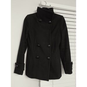 Aritzia Talula Babaton black wool peacoat